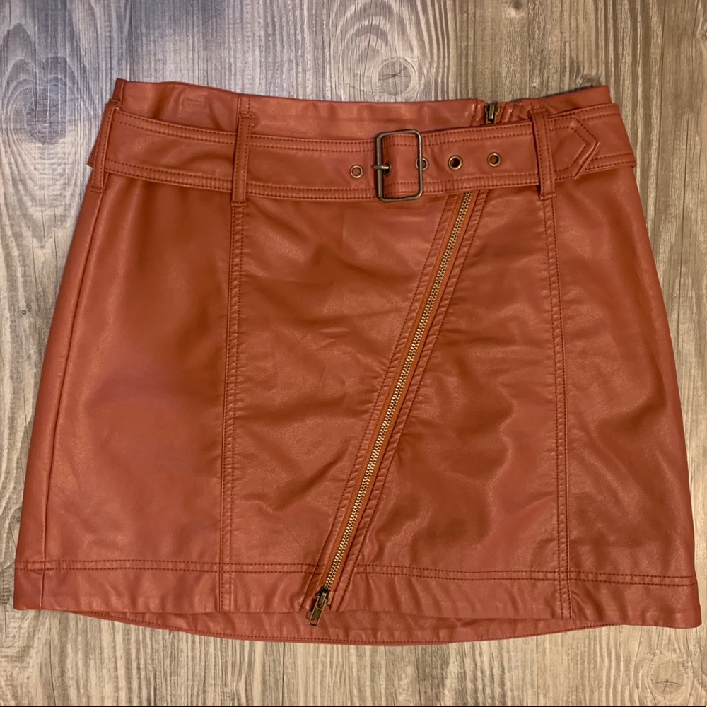 Free People Faux Leather Skirt